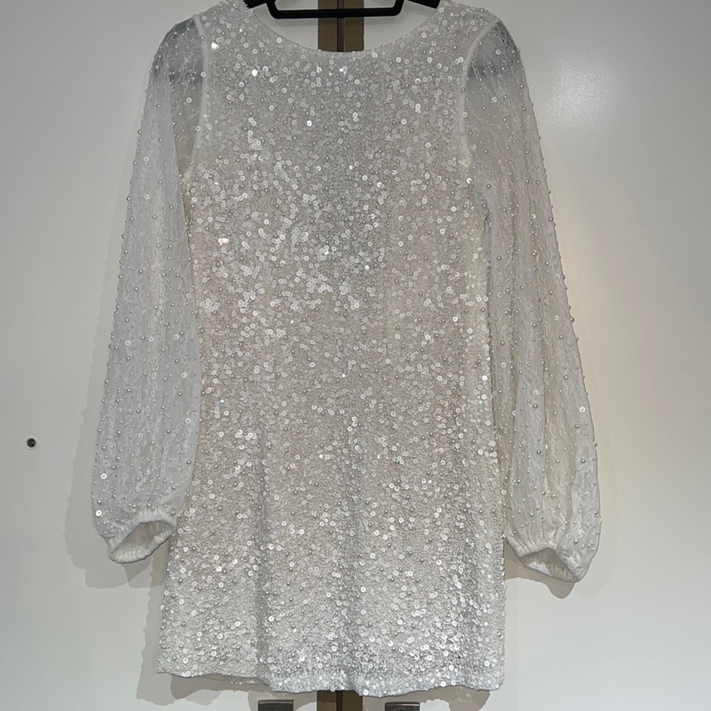 White Beaded Minidress